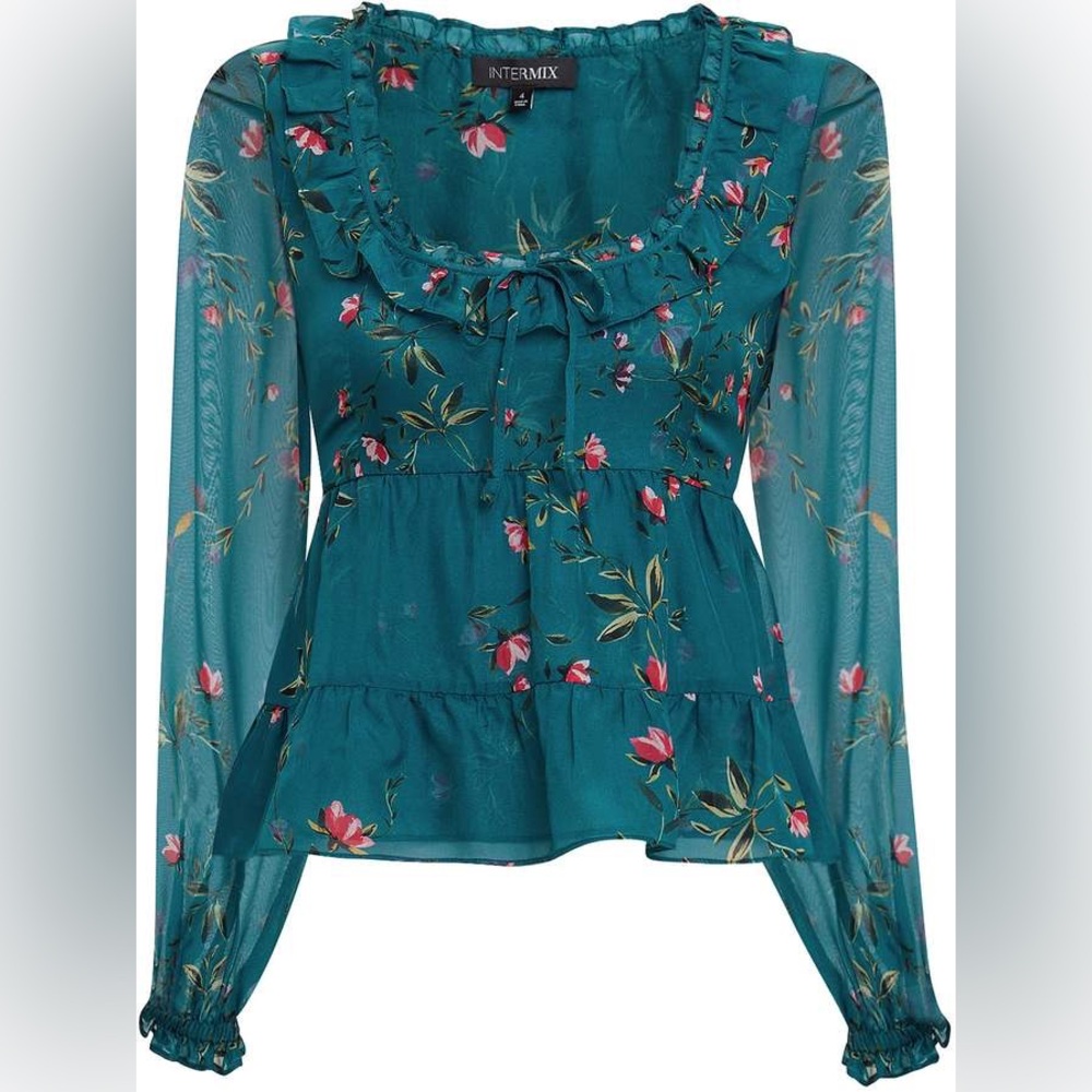 Intermix Silk Johanna Floral Blouse‎ Sz 2